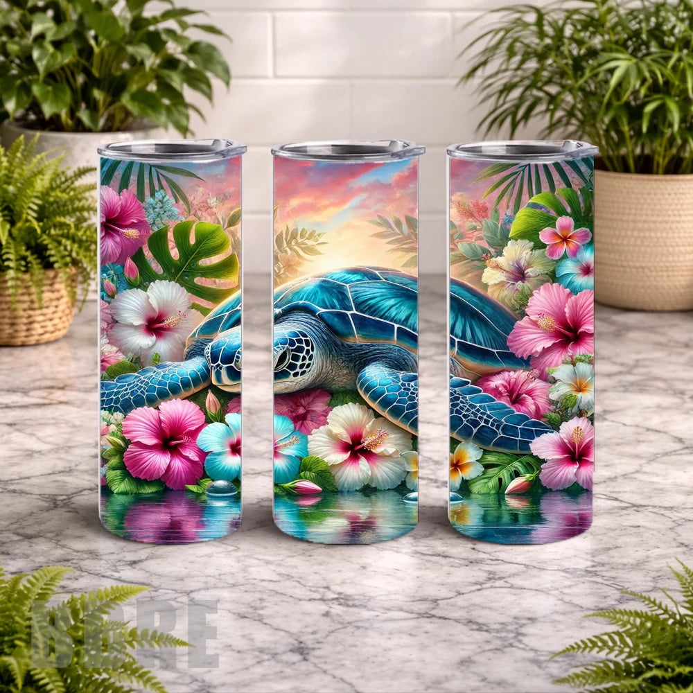 Tropical Turtle 22 20 OZ Wrap Mockup