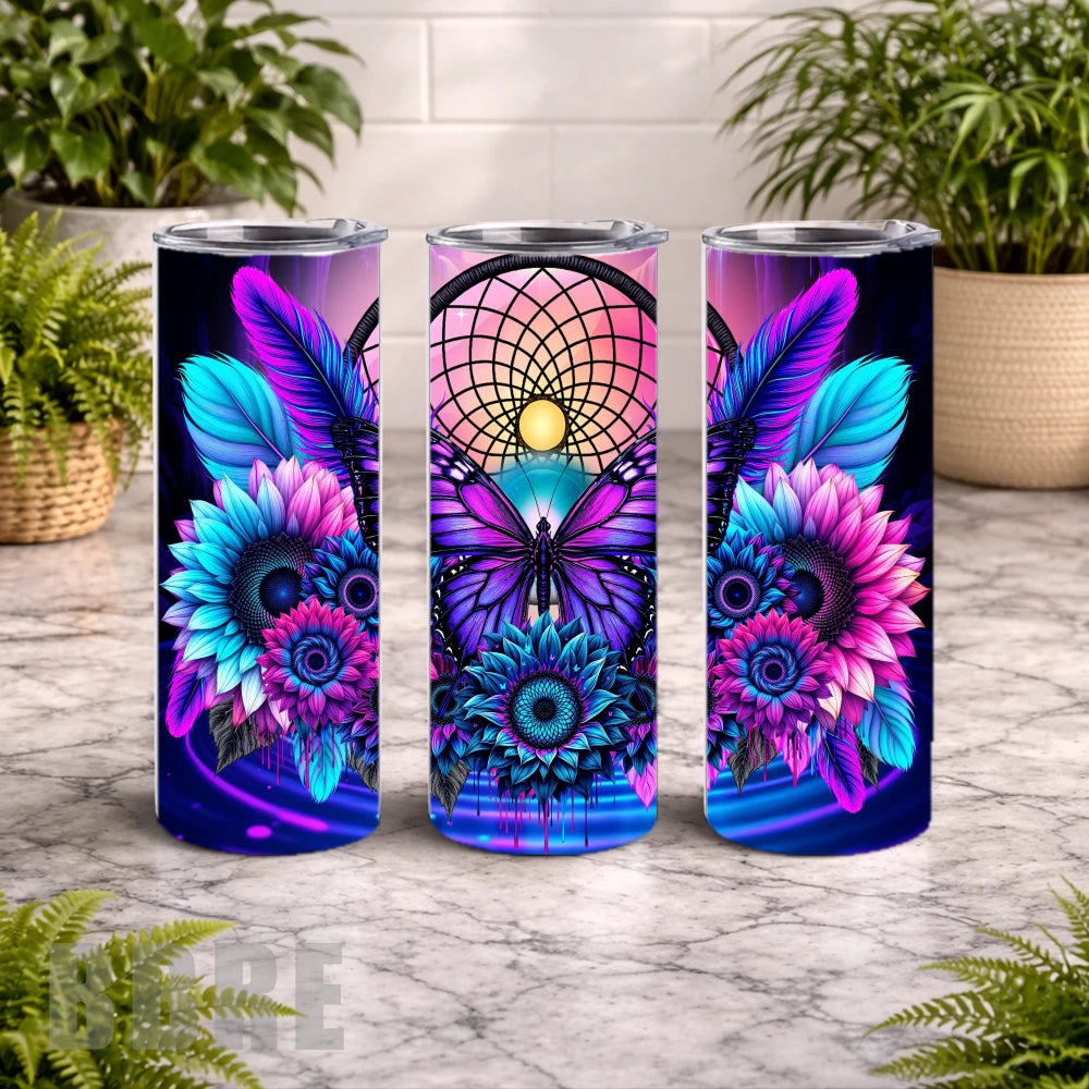 Dreamcatcher Butterfly 2 20 OZ Wrap Mockup