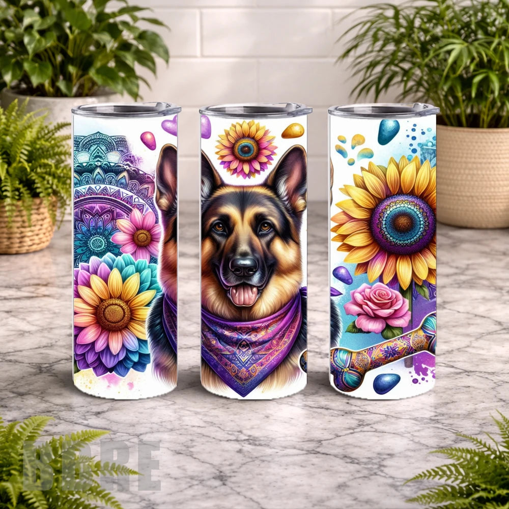Floral Dog 6 20 OZ Wrap Mockup