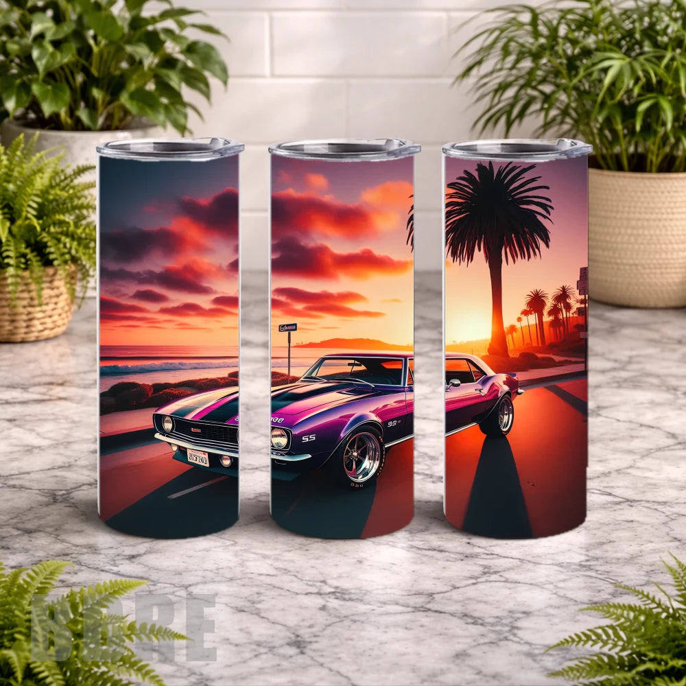 Sunset Camaro 2 20 OZ Wrap Mockup