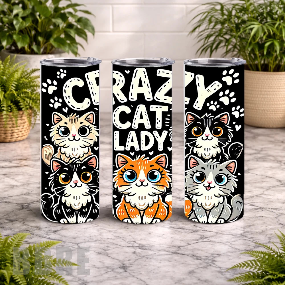 Crazy Cat 20 OZ Wrap Mockup