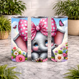Cute Elephant 3 20 OZ Wrap Mockup