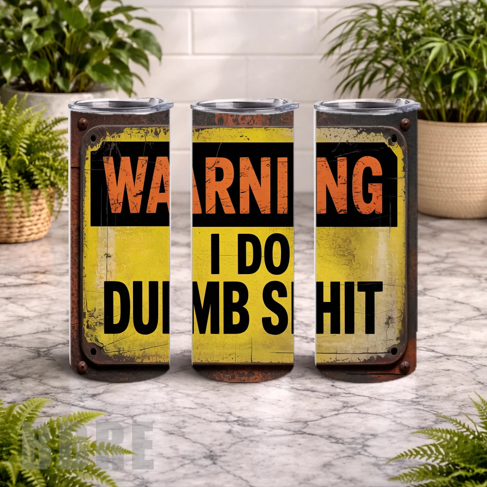 Warning Sign 2 20 OZ Wrap Mockup