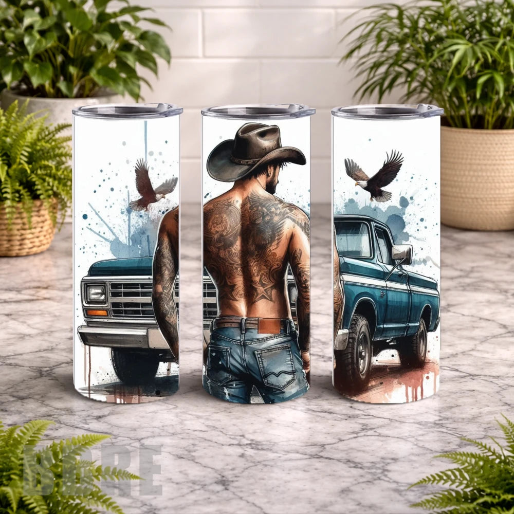 Cowboy Truck 2 20 OZ Wrap Mockup