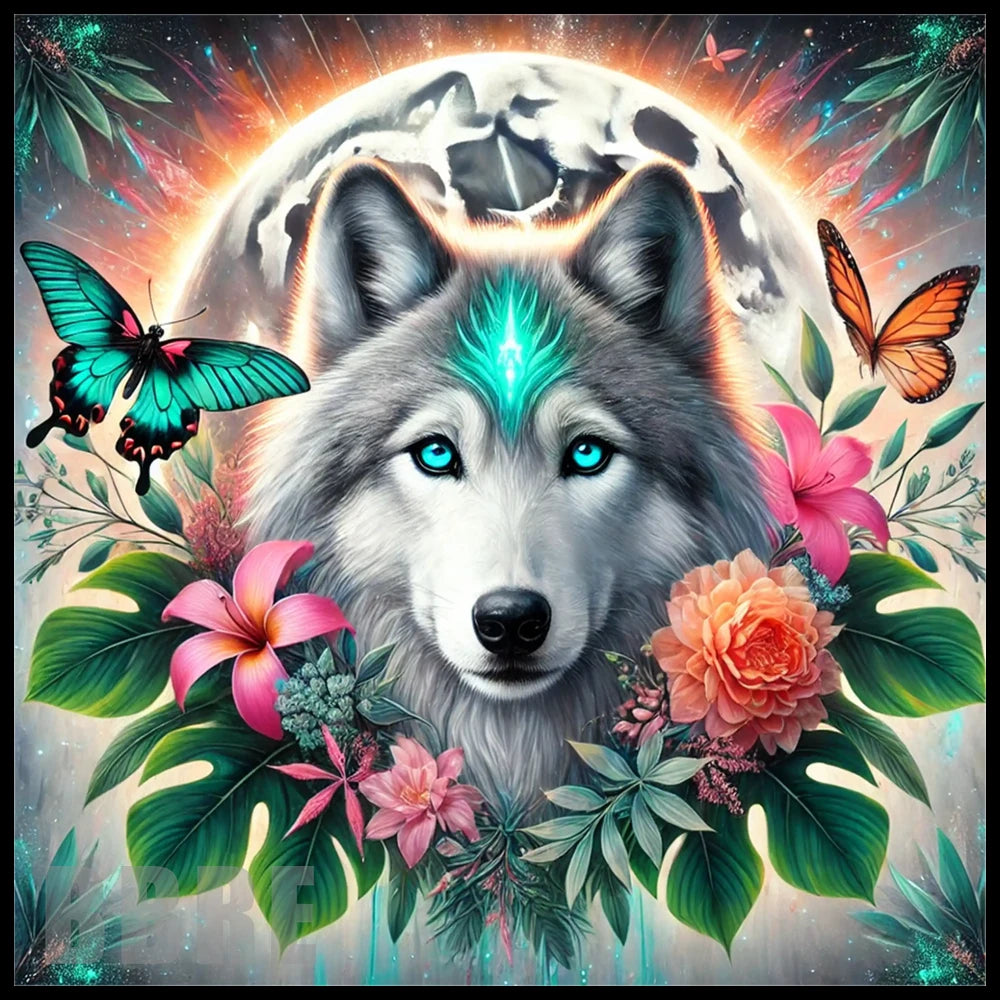 Wolf Floral 8 20 OZ Sublimation Wrap