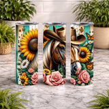Sunflower Horse 6 20 OZ Wrap Mockup