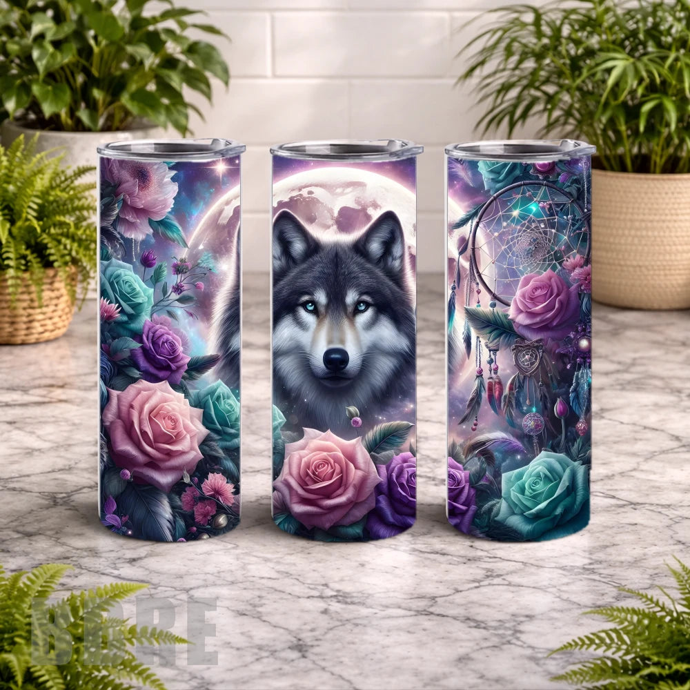 Wolf Dreamcatcher 15 20 OZ Wrap Mockup
