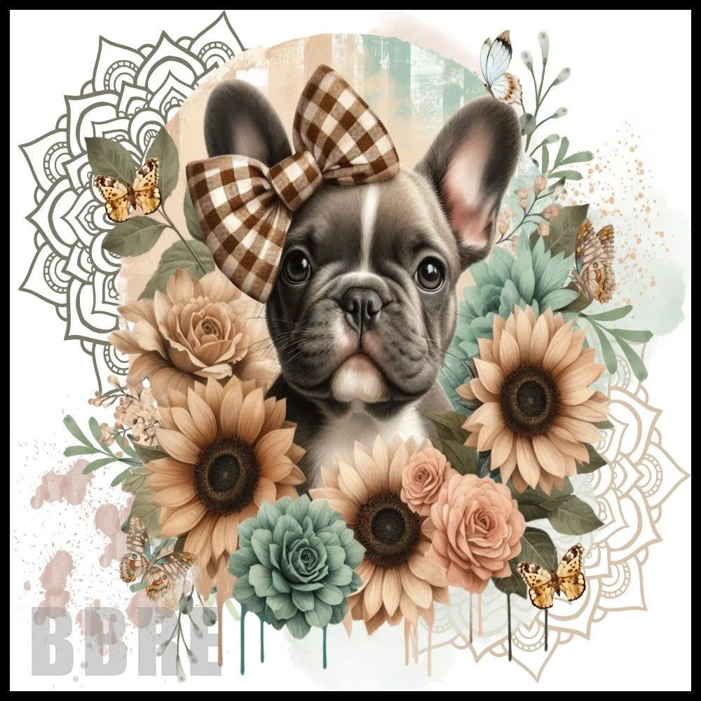 Floral Frenchie 2 20 OZ Sublimation Wrap