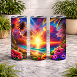 Tropical Sunset 5 20 OZ Wrap Mockup