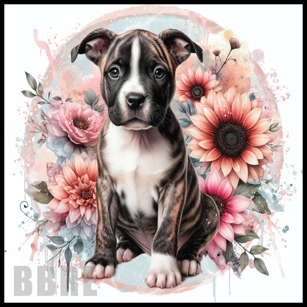 Floral Puppy 5 20 OZ Sublimation Wrap