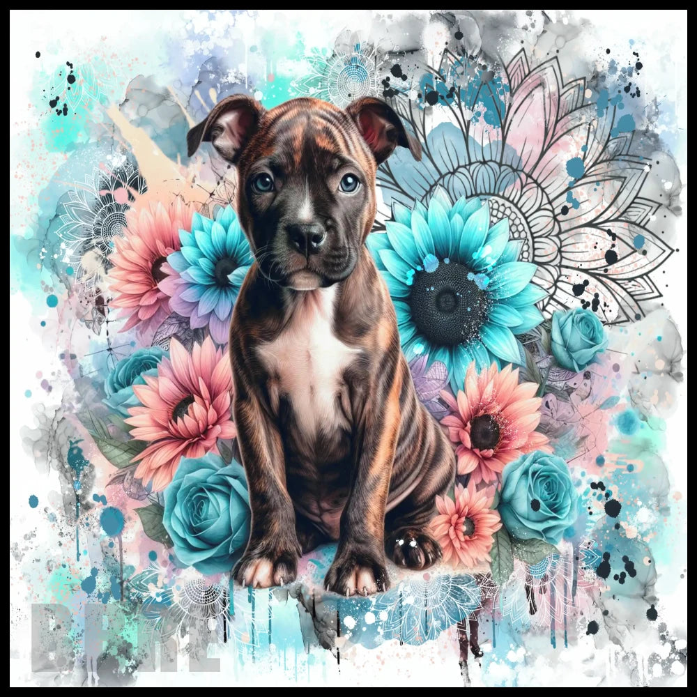 Floral Puppy 6 20 OZ Sublimation Wrap