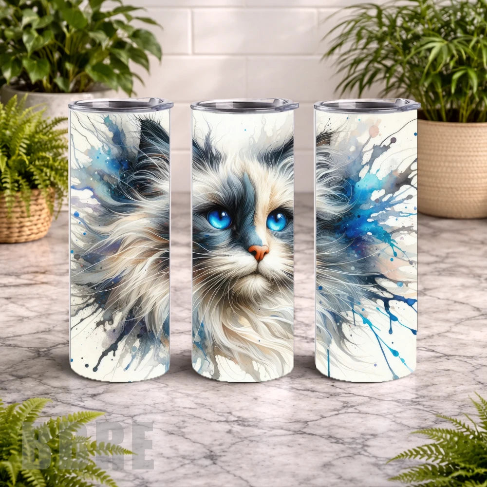 Blue Eyed Cat 20 OZ Wrap Mockup