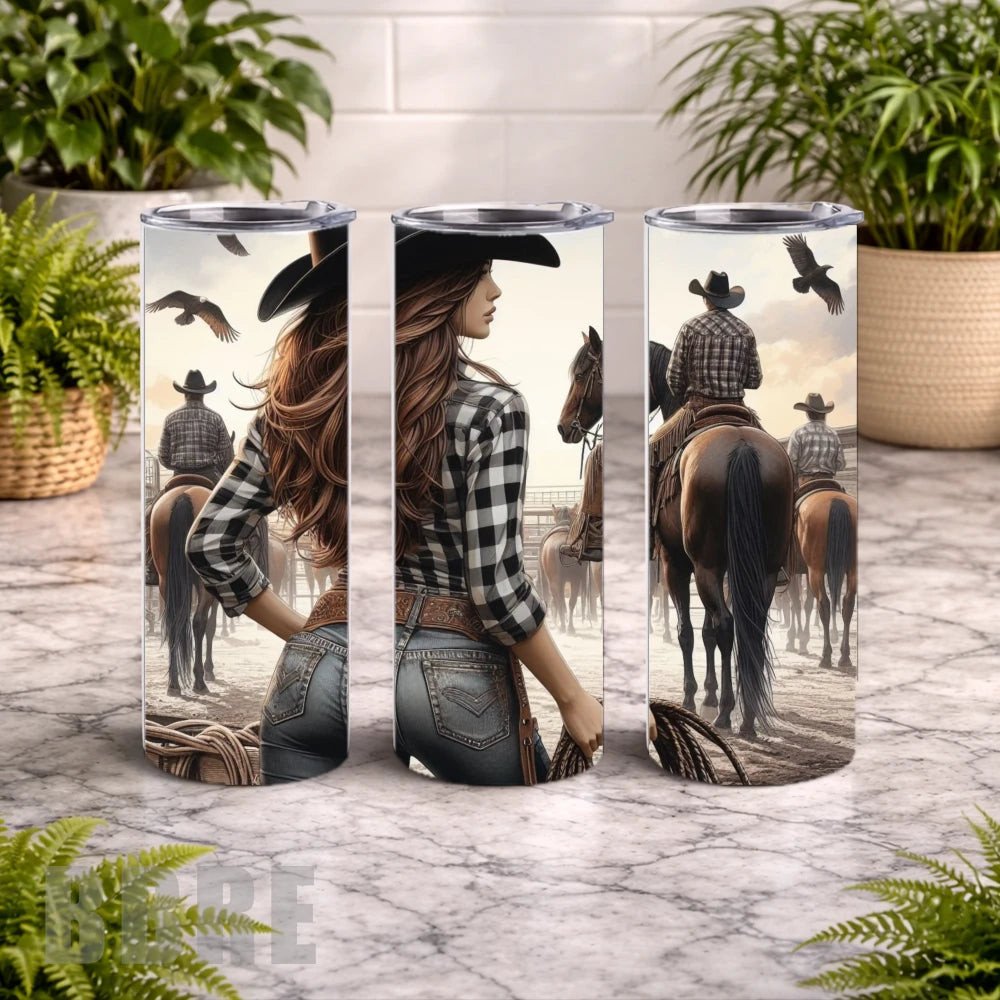 Cowgirl Scene 20 OZ Wrap Mockup
