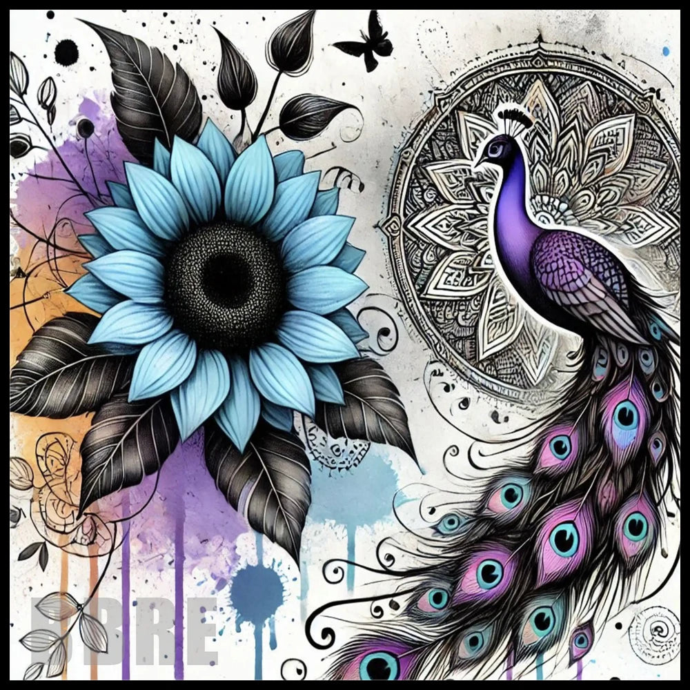 Peacock Blossom 20 OZ Sublimation Wrap