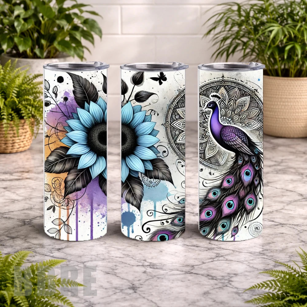 Peacock Blossom 20 OZ Wrap Mockup