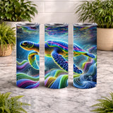 Neon Sea Turtle 2 20 OZ Wrap Mockup