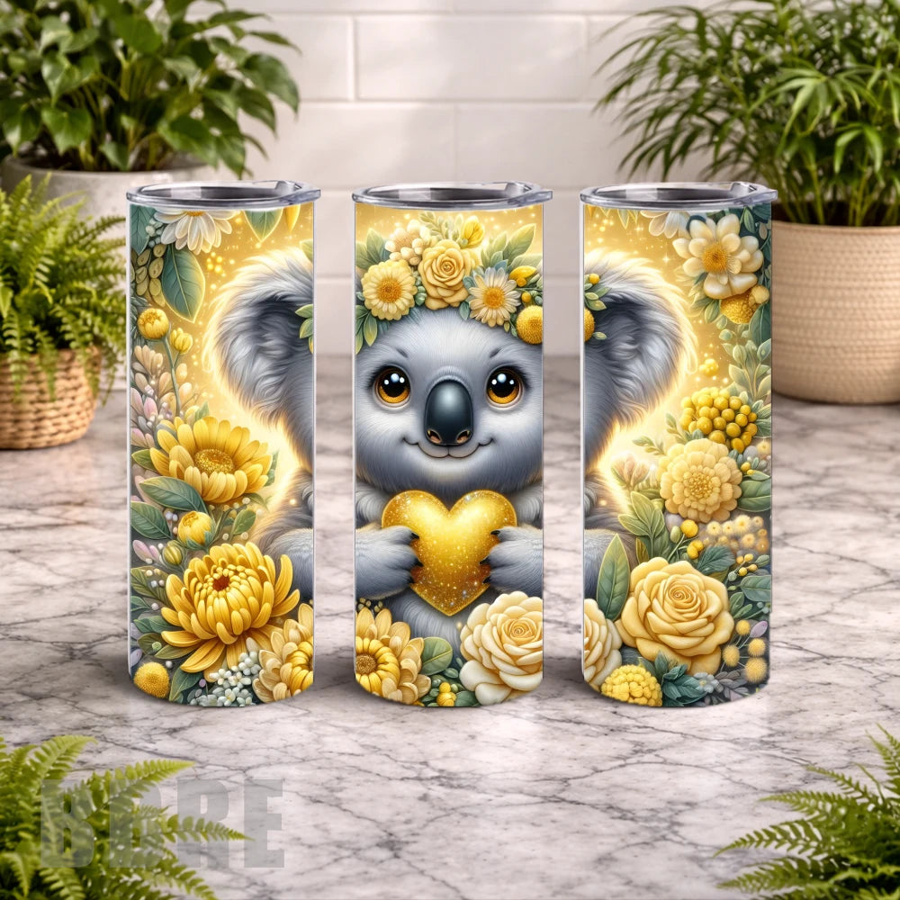 Floral Koala 2 20 OZ Wrap Mockup