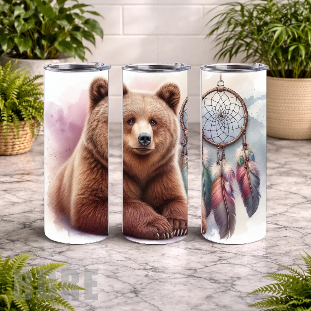 Dreamcatcher Bear 20 OZ Wrap Mockup