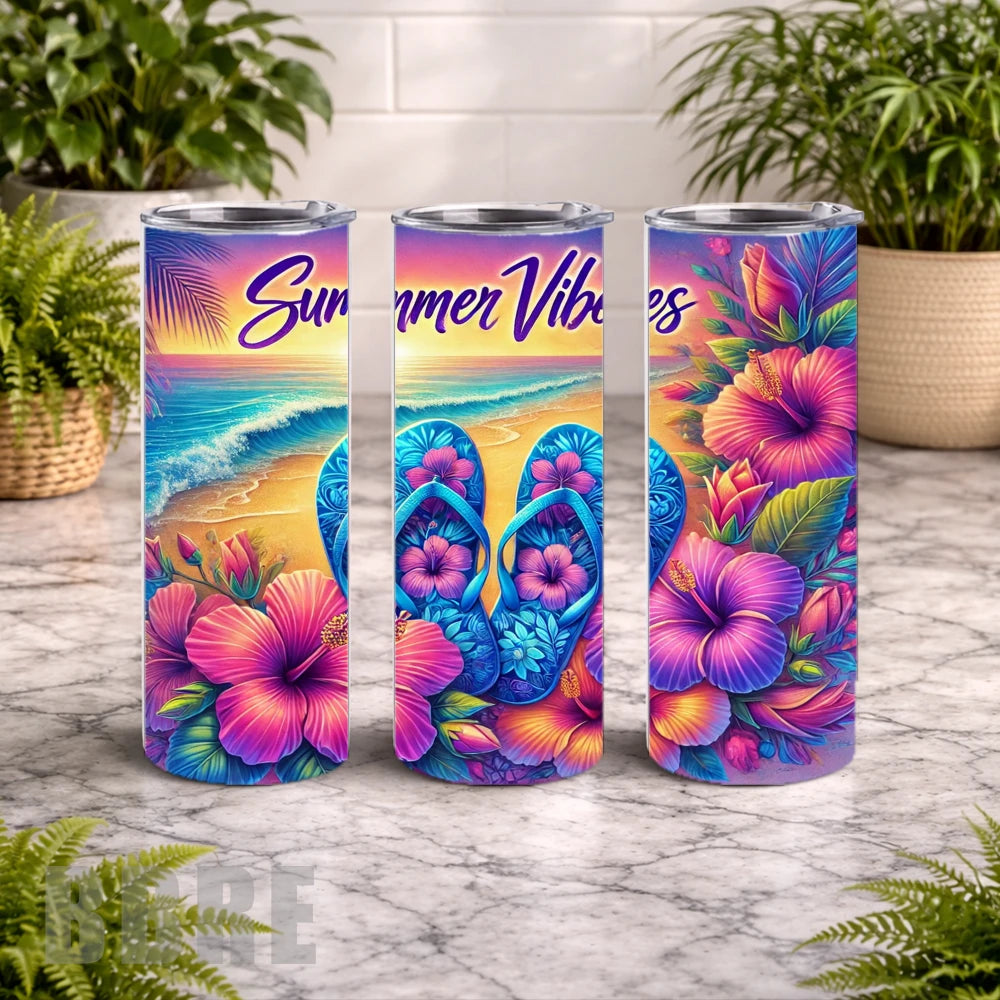 Summer Vibes 10 20 OZ Wrap Mockup
