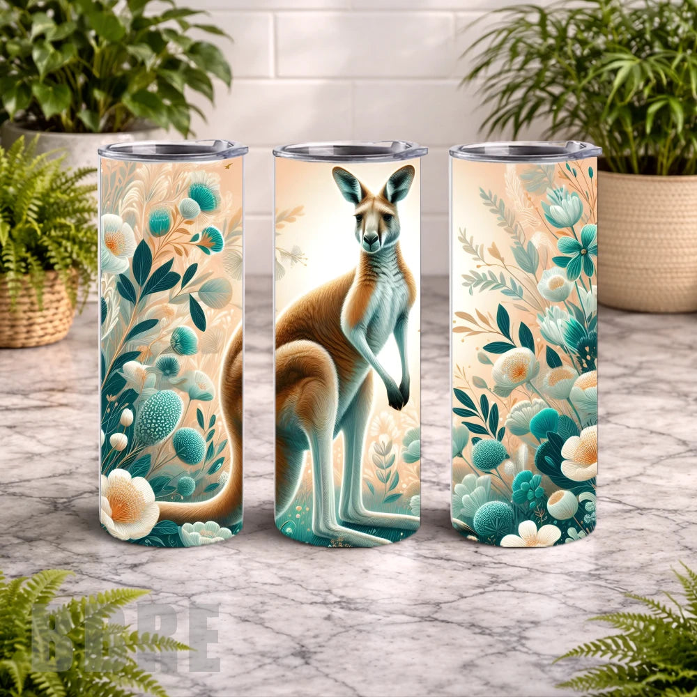Floral Kangaroo 2 20 OZ Wrap Mockup
