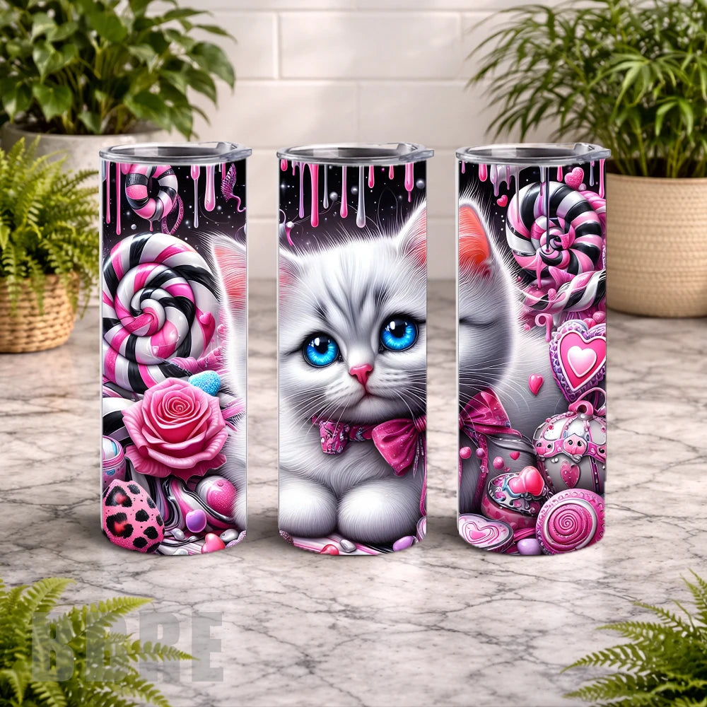 Candy Cat 20 OZ Wrap Mockup