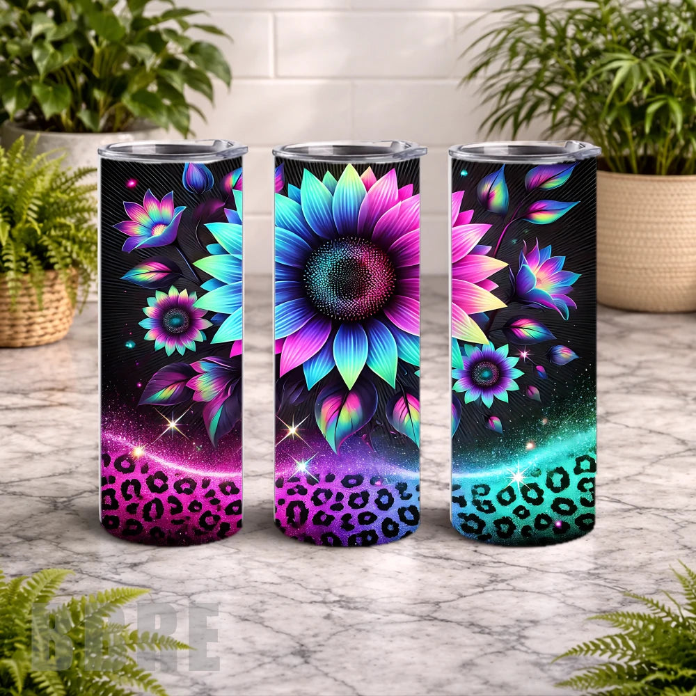 Floral Burst 25 20 OZ Wrap Mockup