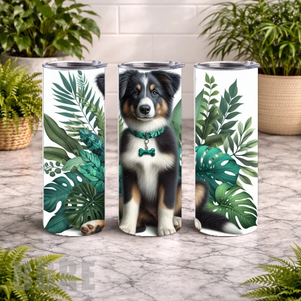 Dog And Leaves 20 OZ Wrap Mockup