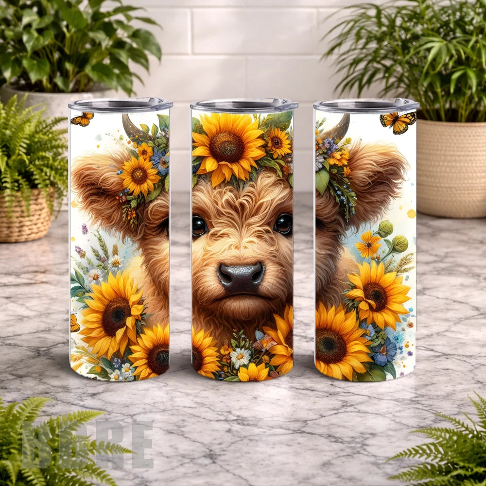 Floral Cow 9 20 OZ Wrap Mockup
