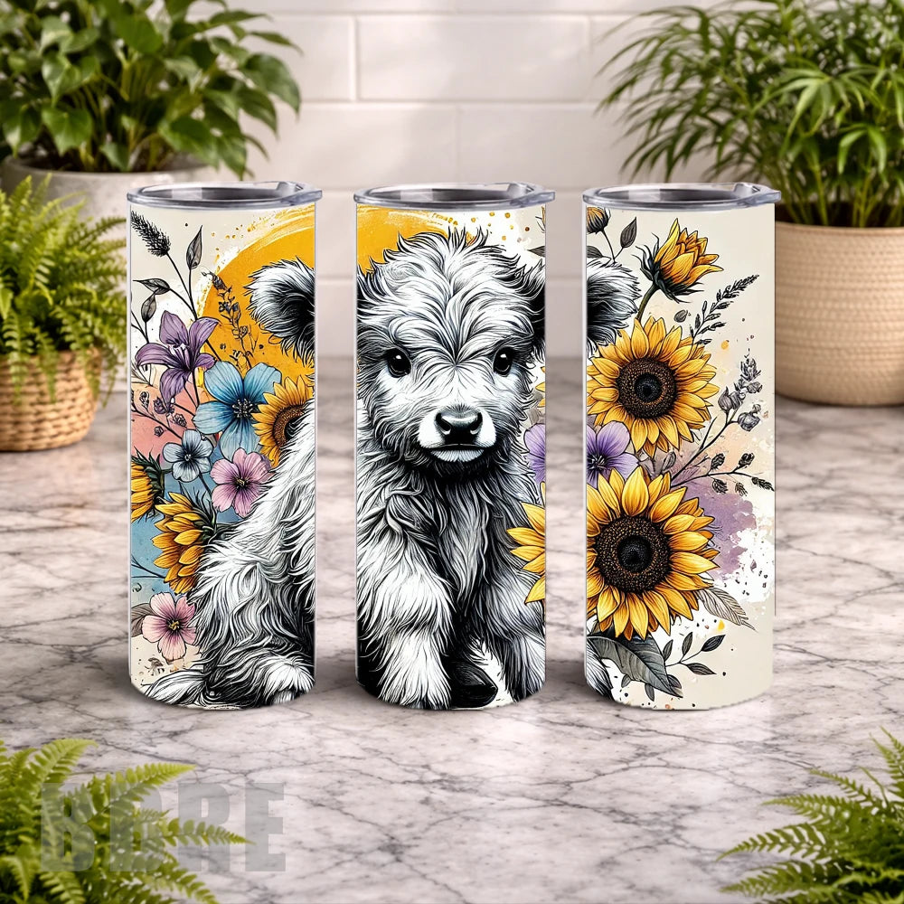 Floral Puppy 8 20 OZ Wrap Mockup