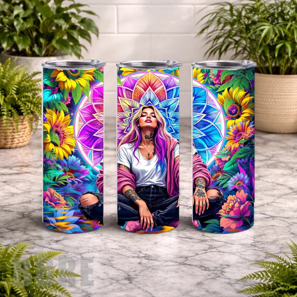 Floral Mandala 8 20 OZ Wrap Mockup