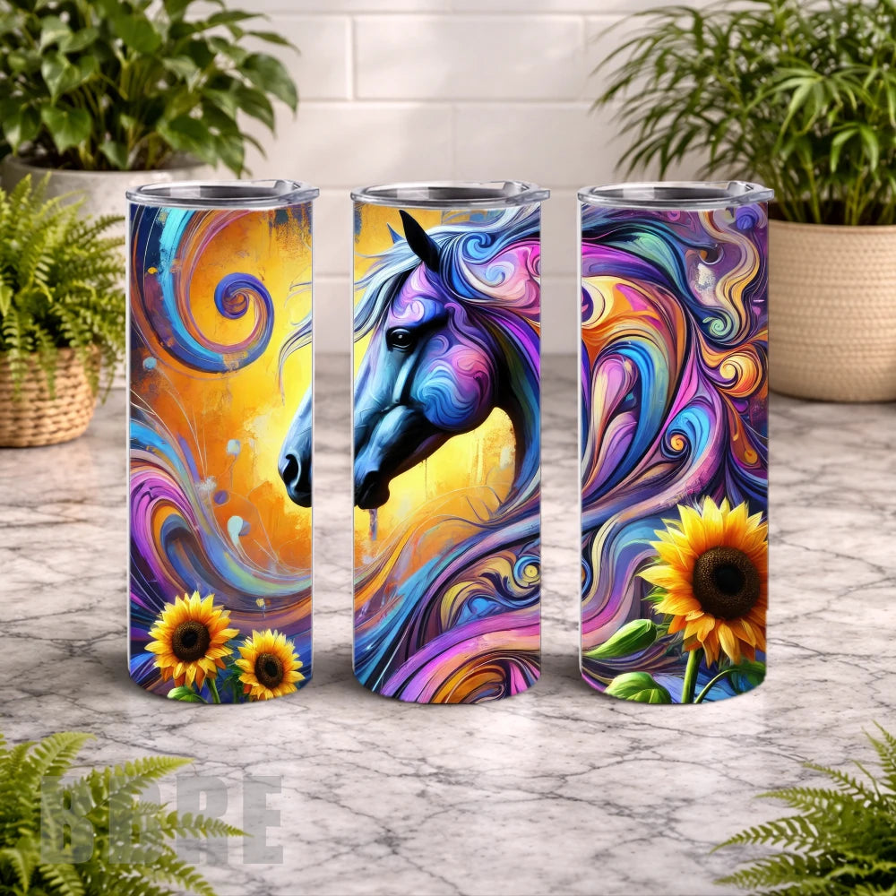 Colorful Horse 2 20 OZ Wrap Mockup