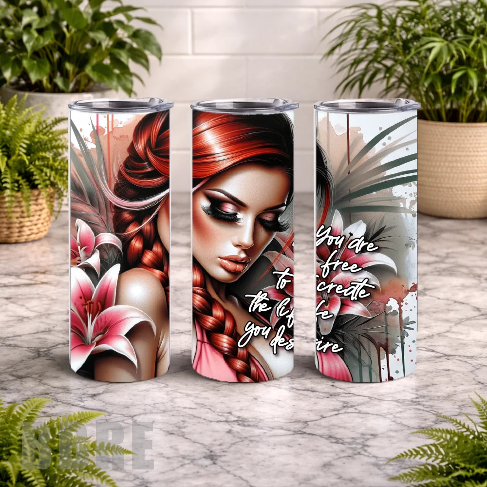 Floral Beauty 4 20 OZ Wrap Mockup