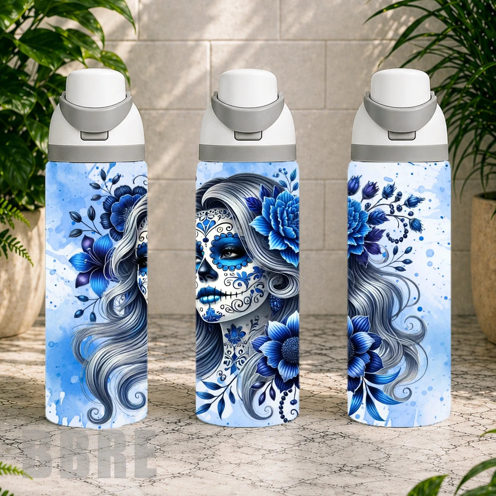 Blue Floral Skull Product Image,