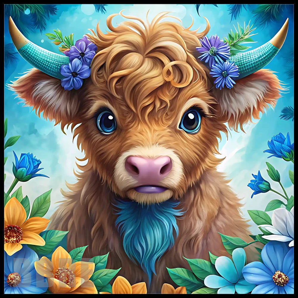 Floral Highland Cow Main Image,