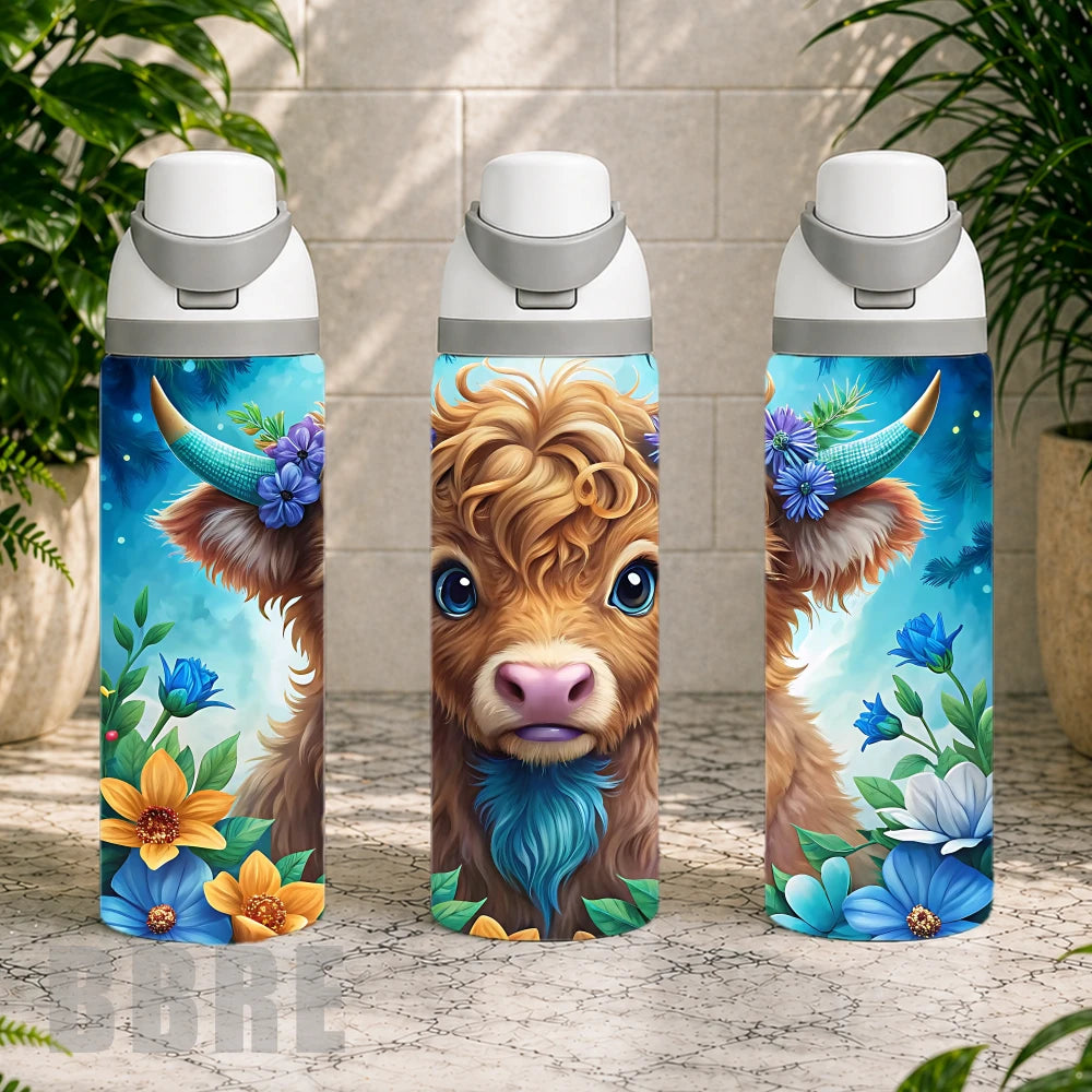 Floral Highland Cow Product Image,