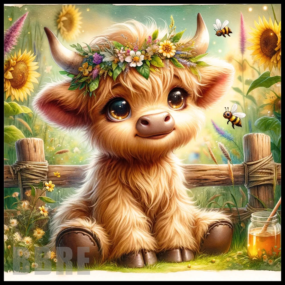 Floral Highland Cow 6 Main Image,