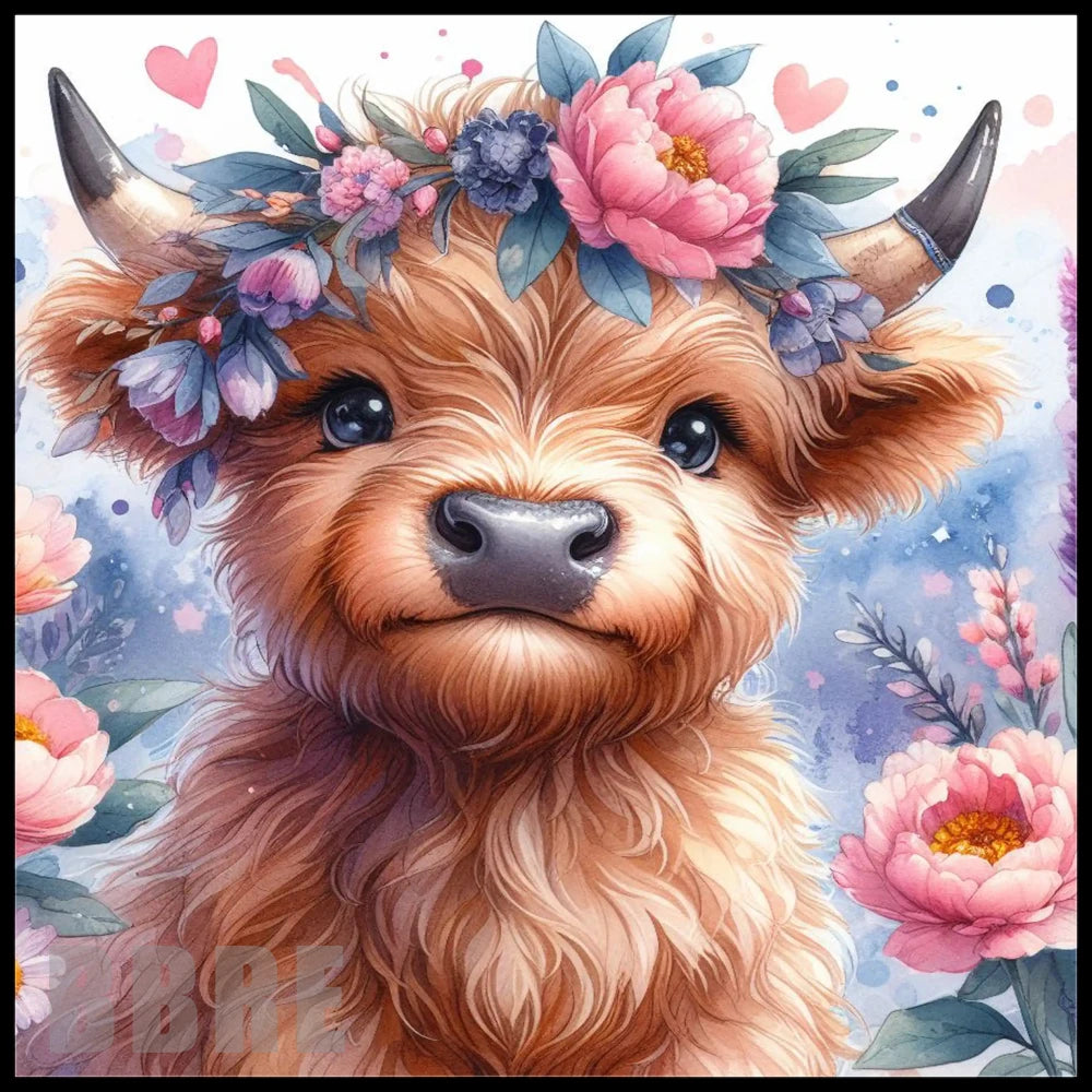 Floral Highland Cow 9 Main Image,