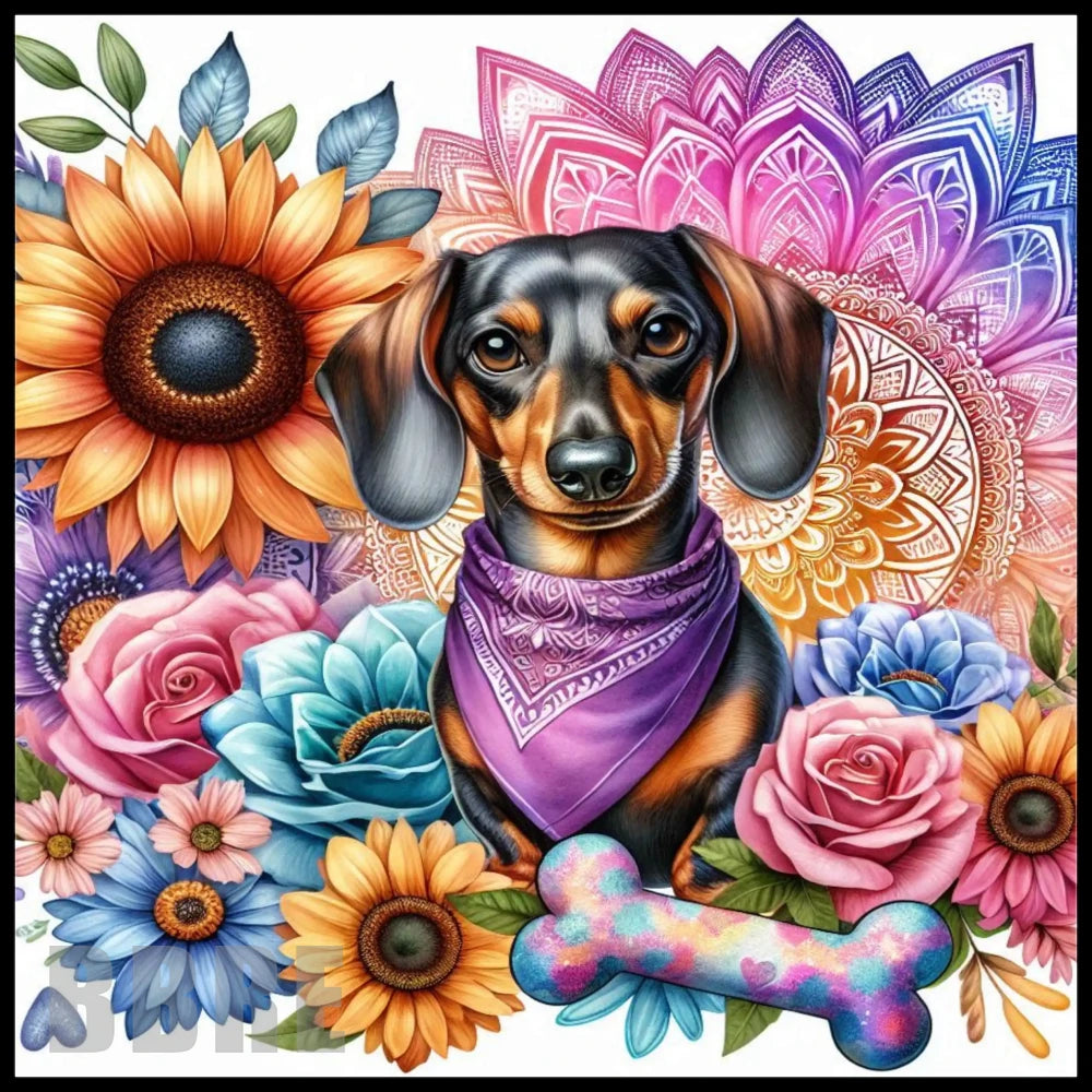 Floral Dachshund Main Image,