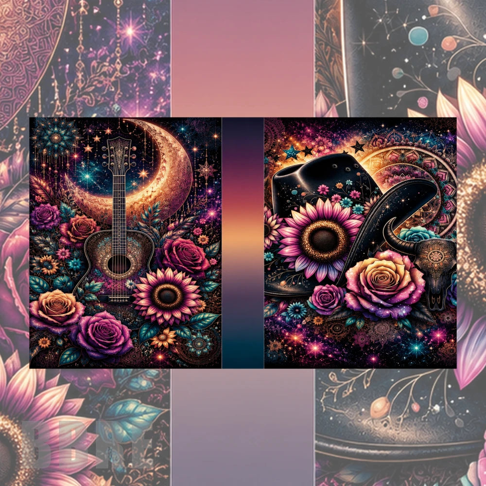 Guitar Floral Mockup Image
