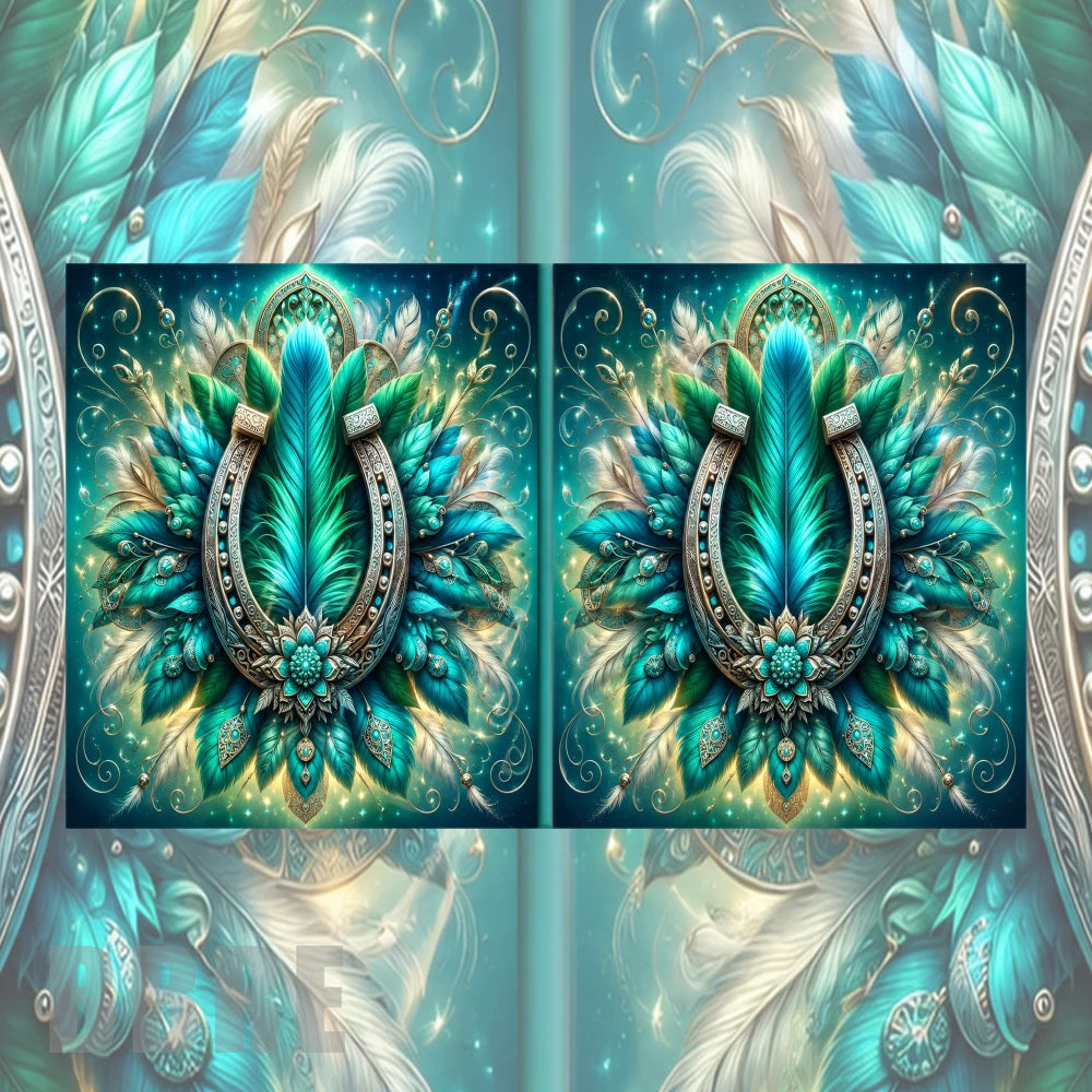 Teal Horseshoe Mockup Image