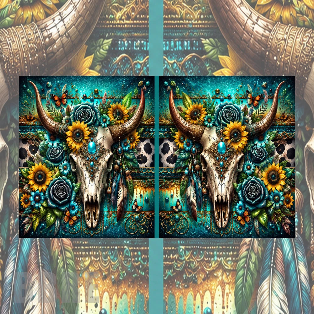 Floral Skull Mockup Image