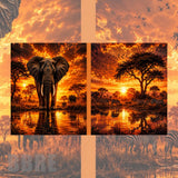 Elephant Sunset Mockup Image