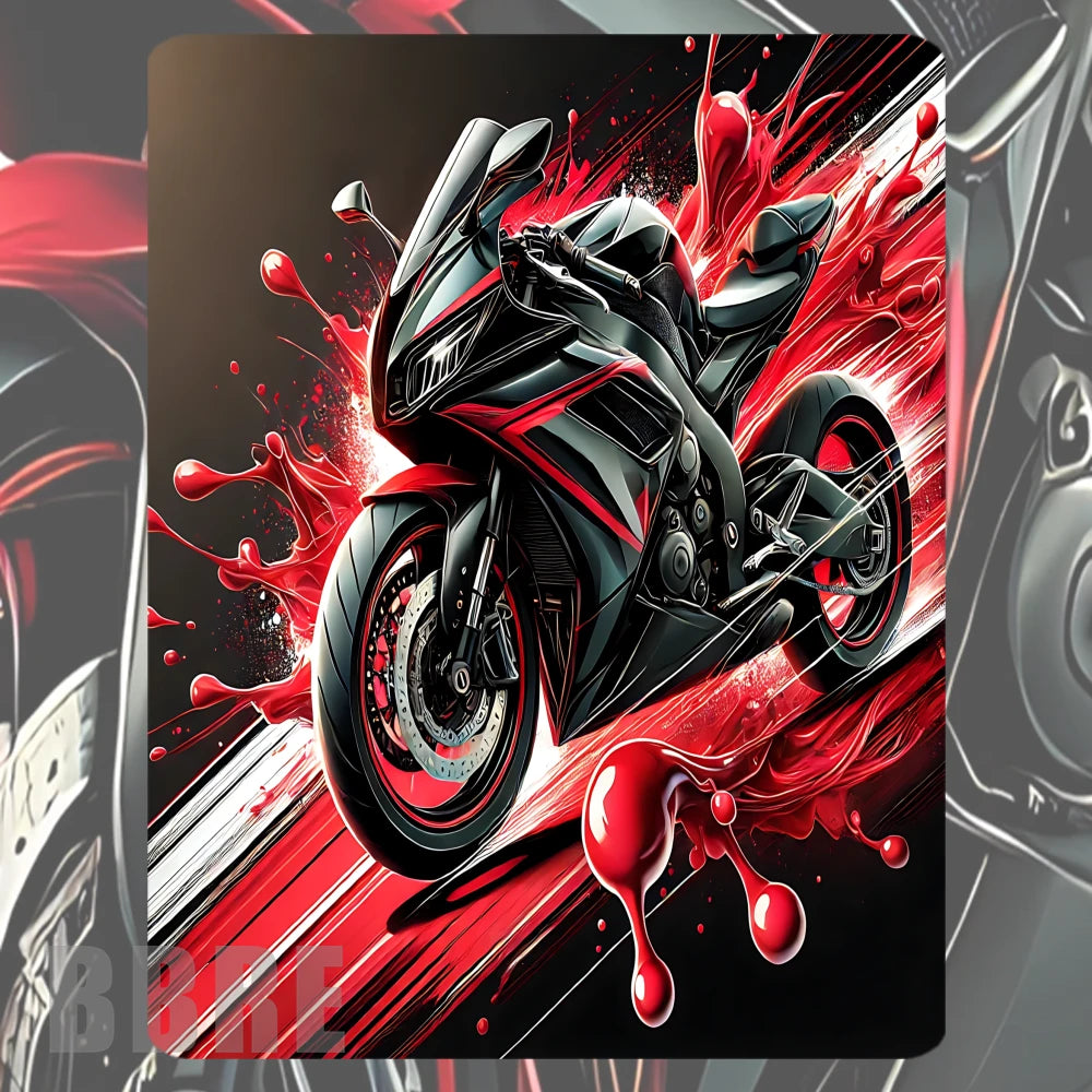 Red Motorcycle 2 Mockup Image