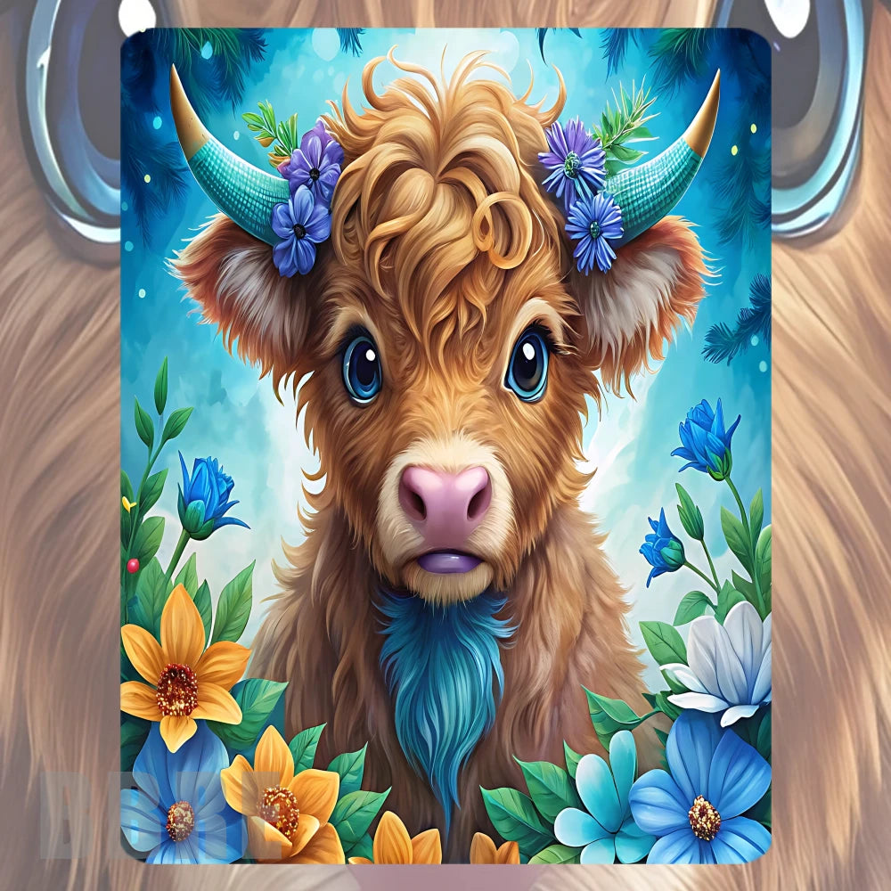 Floral Highland Cow Mockup Image