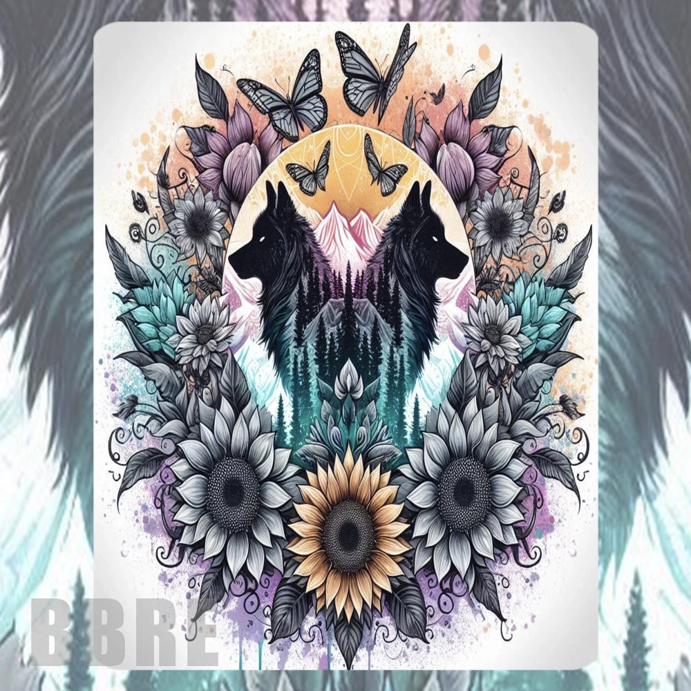 Wolf Floral Mockup Image