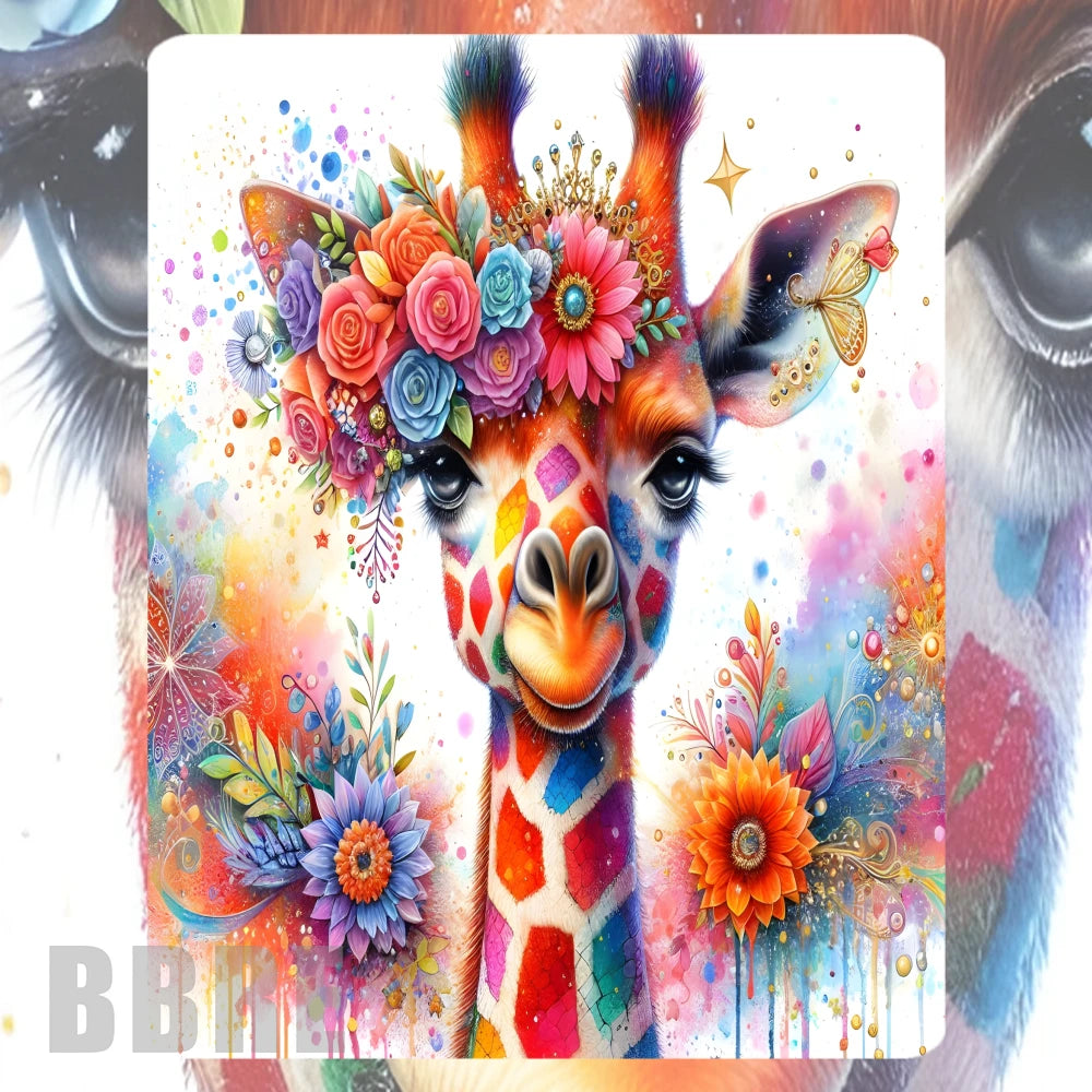 Floral Giraffe Mockup Image