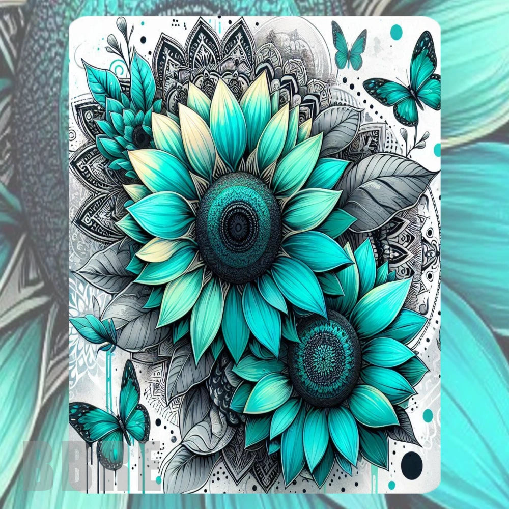 Turquoise Sunflowers Mockup Image