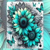 Turquoise Sunflowers Mockup Image
