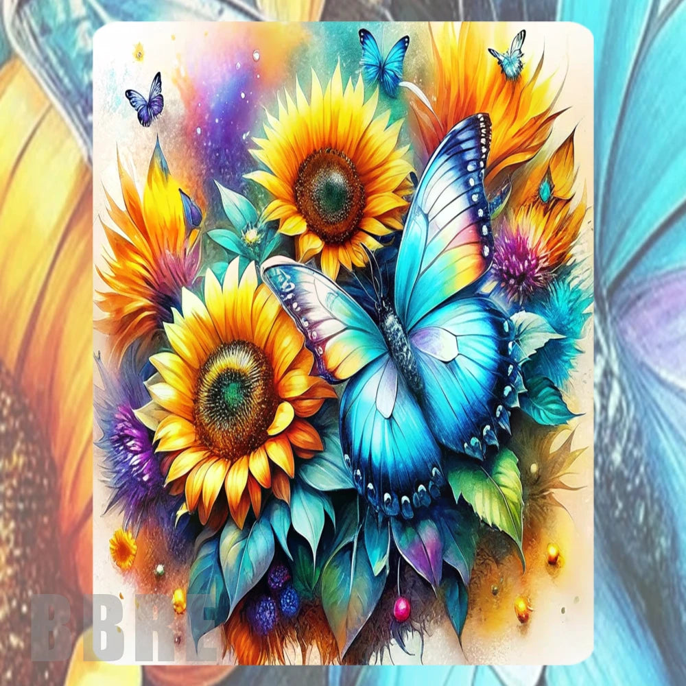 Butterfly Sunflowers Mockup Image