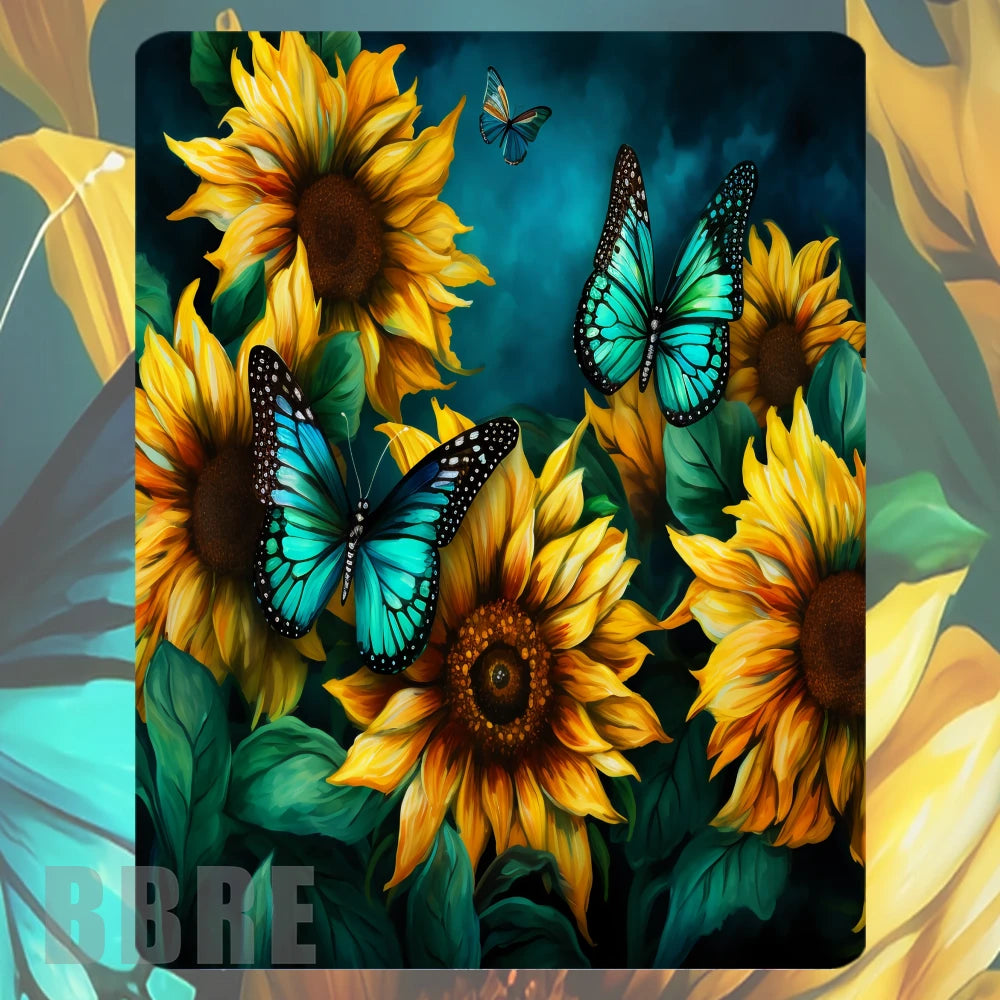 Sunflower Butterflies Mockup Image